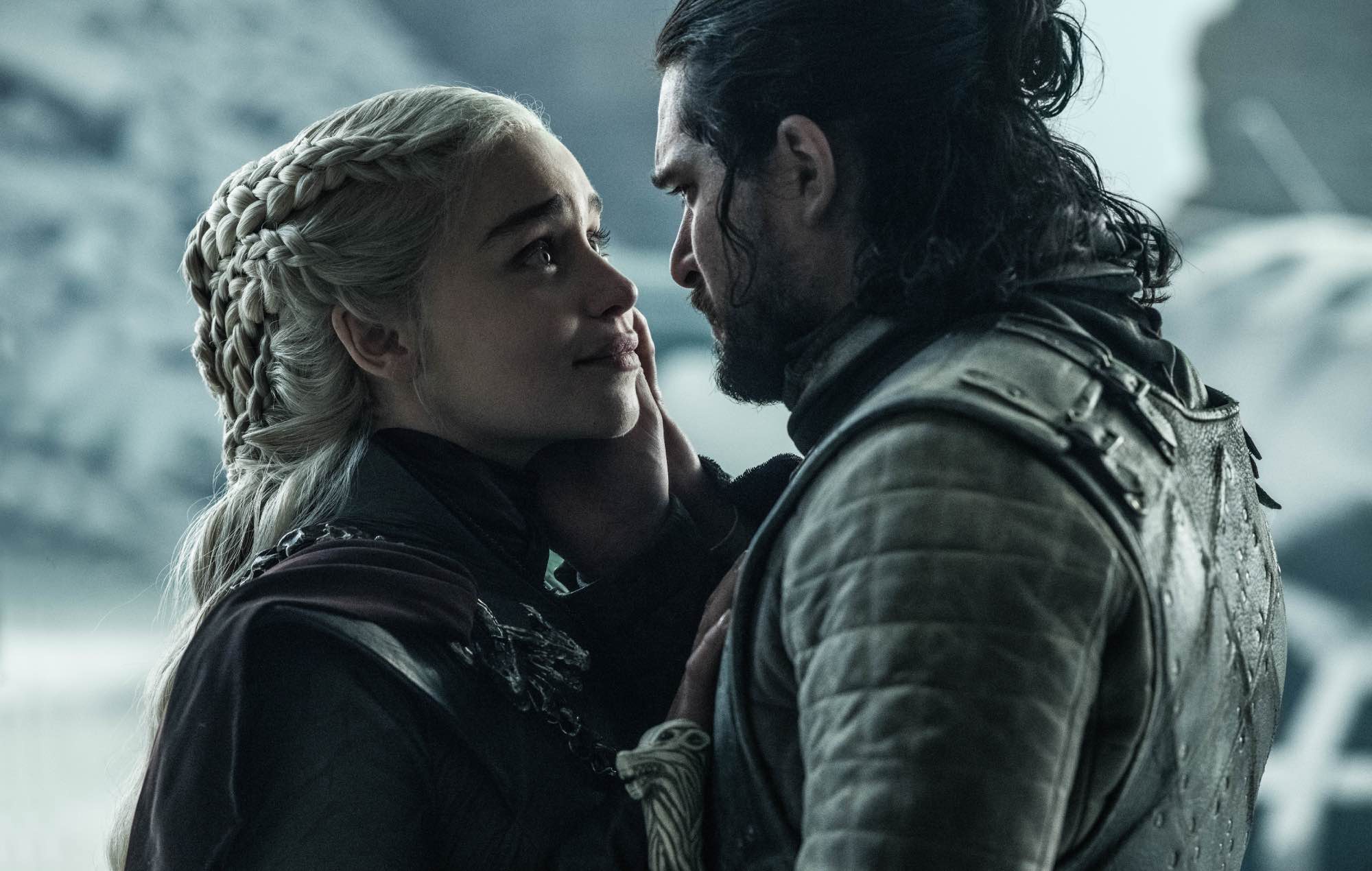 Emilia Clarke as Daenerys Targaryen & Kit Harington as Jon Snow