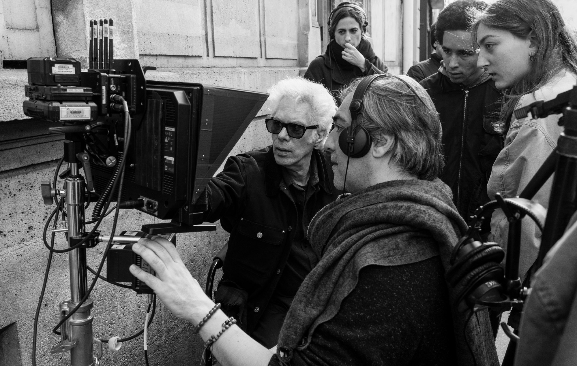 Jim Jarmusch on the set of 'Father Mother Sister Brother'.